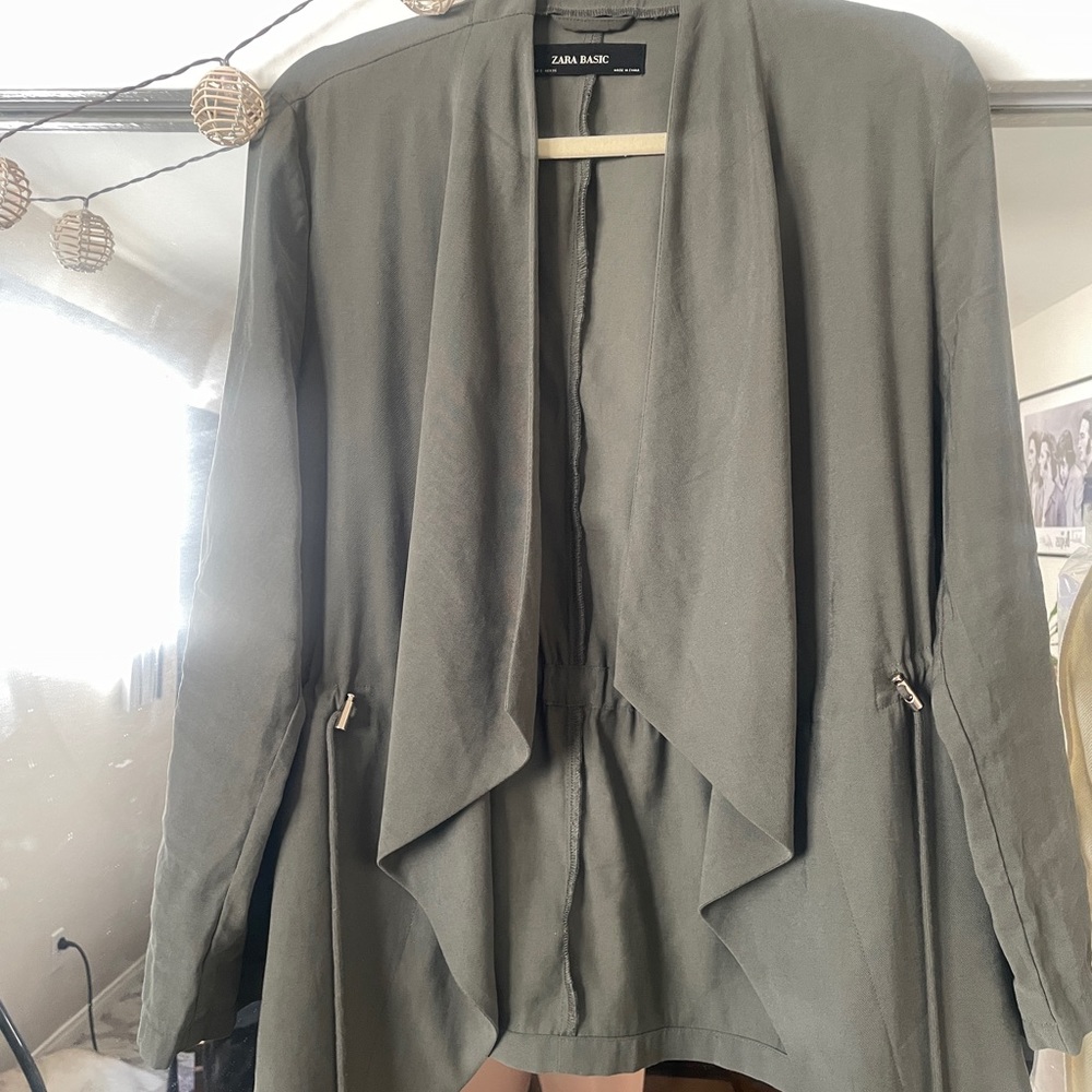 Zara basic khaki green jacket - Picture 2 of 8
